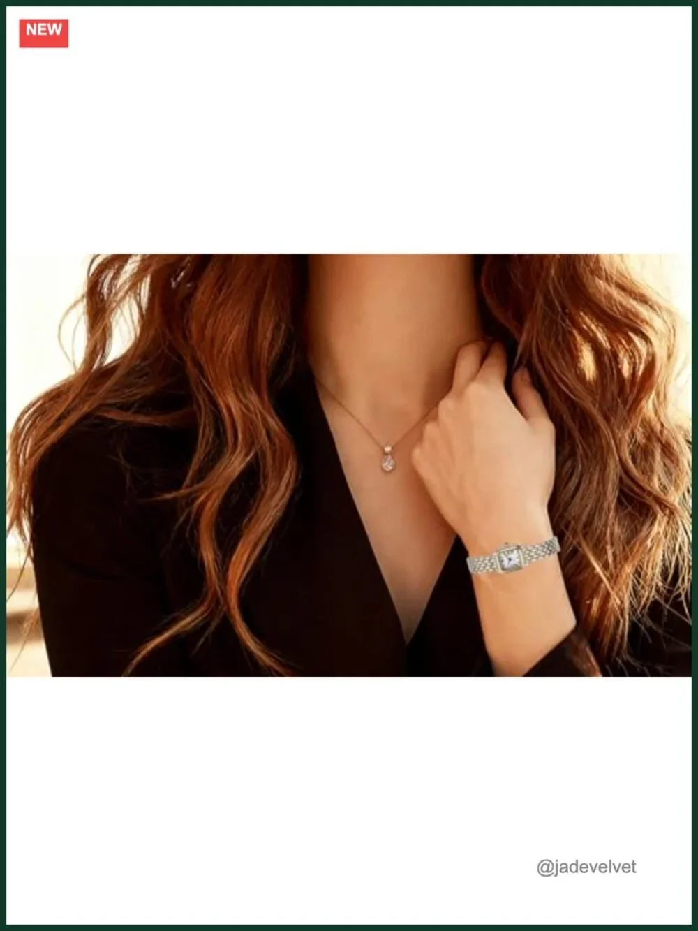 Vintage Square Luxury Watch Women Quartz Roman Numerals Two-Tone Stainless Steel
